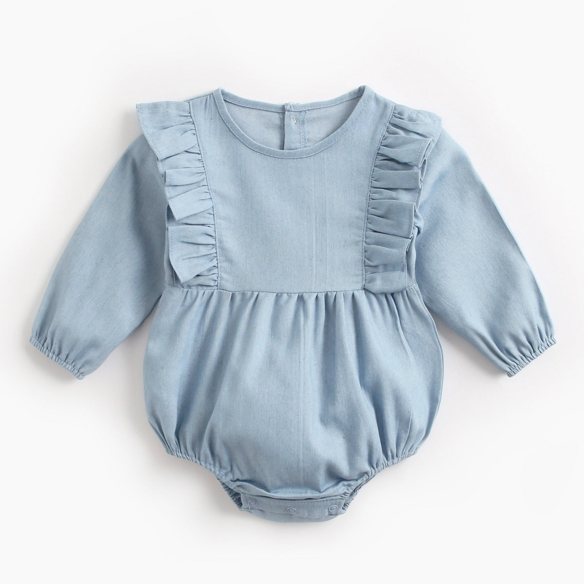 Baby Denim Bodysuit Wrap Fart Romper -  Adorable Beginnings