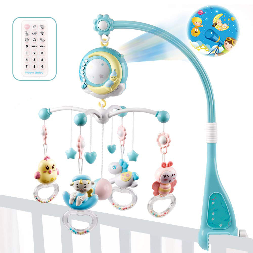 Enchanting Baby Rattles & Rotating Crib Musical Projection -  Adorable Beginnings