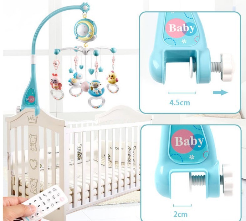 Enchanting Baby Rattles & Rotating Crib Musical Projection -  Adorable Beginnings