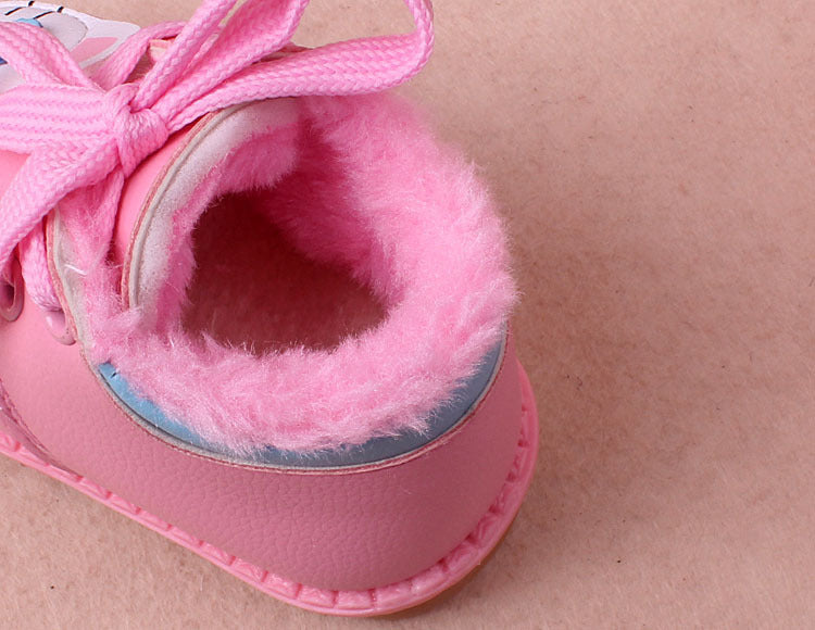 Soft and Cozy Leather Plush Baby Shoes for Girls -  Adorable Beginnings