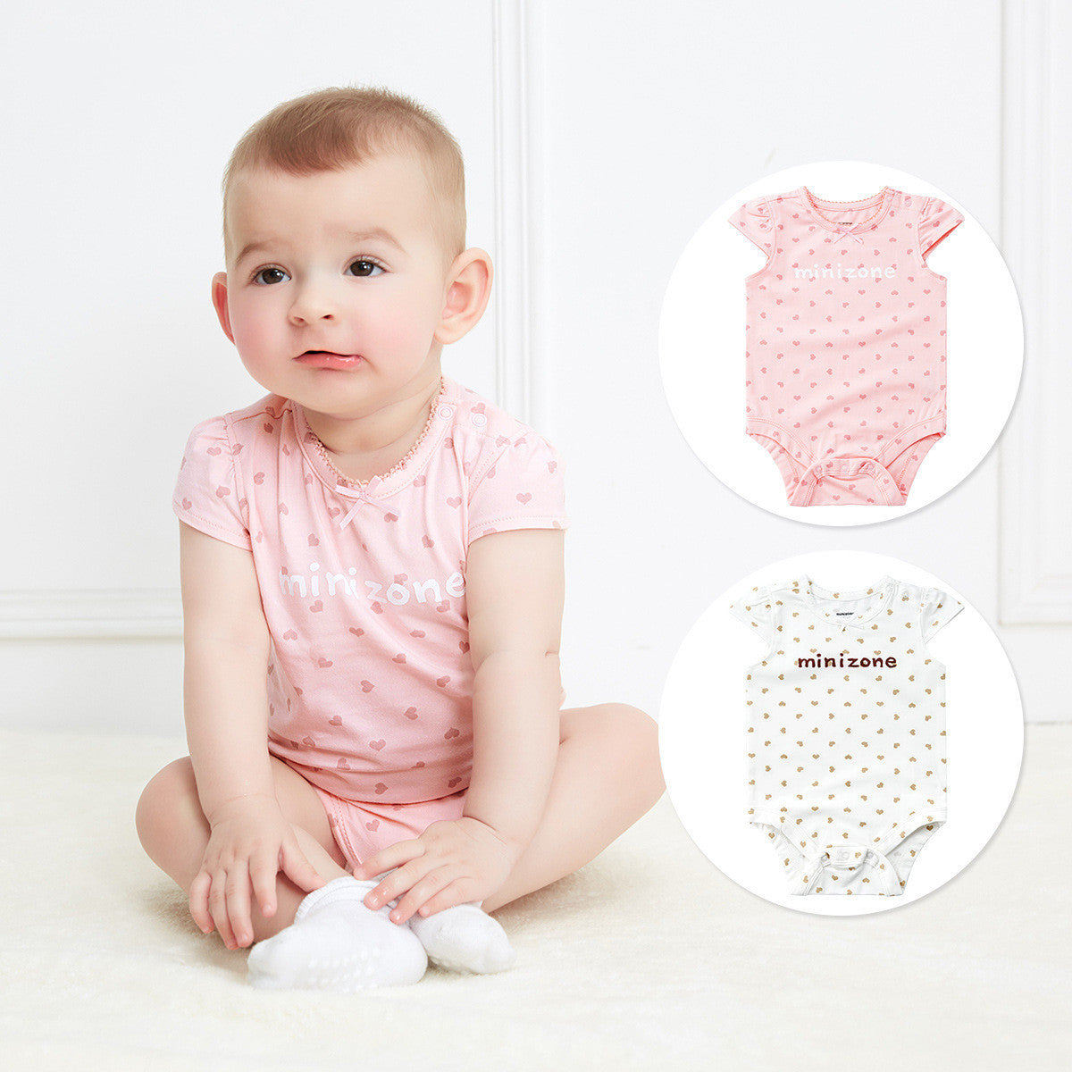 Baby Onesies Short Sleeved Girls Romper -  Adorable Beginnings