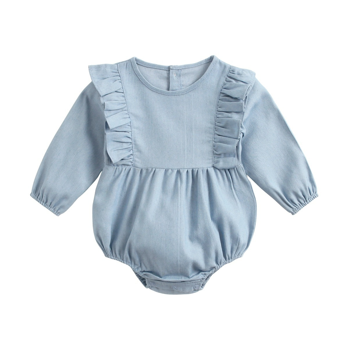 Baby Denim Bodysuit Wrap Fart Romper -  Adorable Beginnings