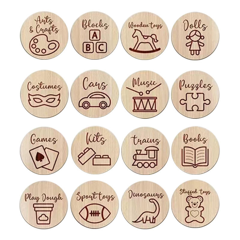 Toy Box Sorted Wooden Round Label -  Adorable Beginnings