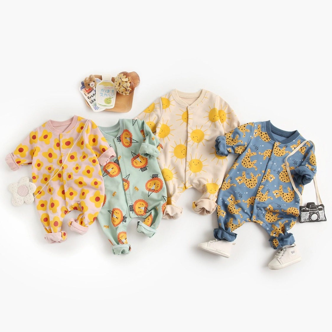 Baby Clothes Cartoon Long-Sleeved Romper -  Adorable Beginnings