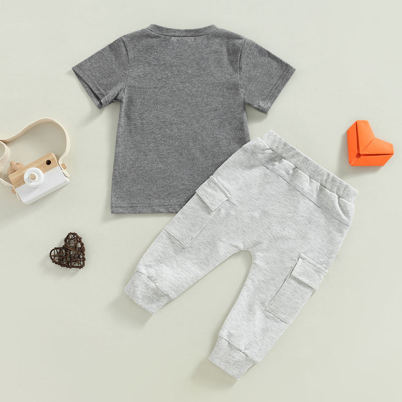 Monogram Marvel Gray Summer Set for Baby -  Adorable Beginnings