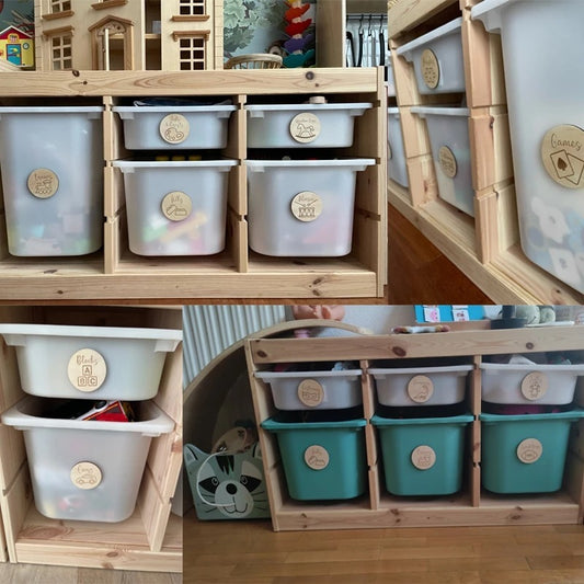 Toy Box Sorted Wooden Round Label -  Adorable Beginnings