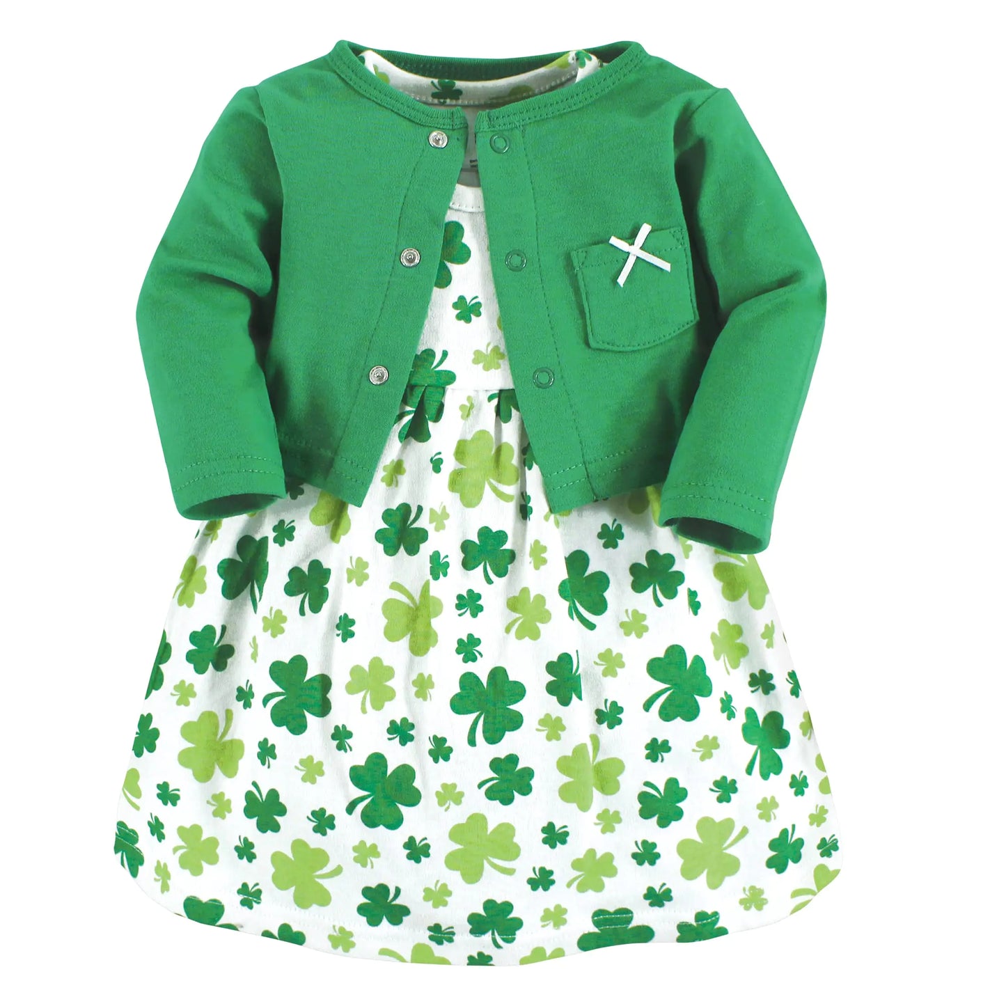 Girls' Cotton Dress Shamrocks