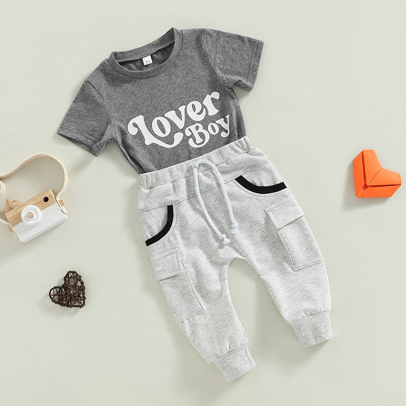 Monogram Marvel Gray Summer Set for Baby -  Adorable Beginnings