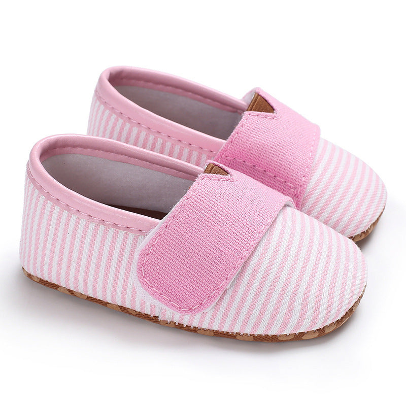 Striped Baby Shoes - Soft Sole Toddler Shoes for Comfort and Style -  Adorable Beginnings