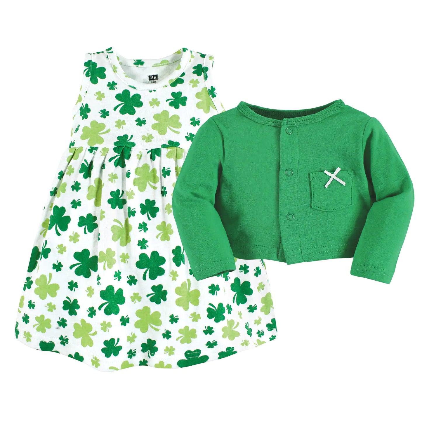 Girls' Cotton Dress Shamrocks