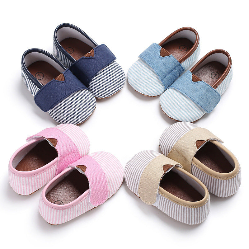 Striped Baby Shoes - Soft Sole Toddler Shoes for Comfort and Style -  Adorable Beginnings