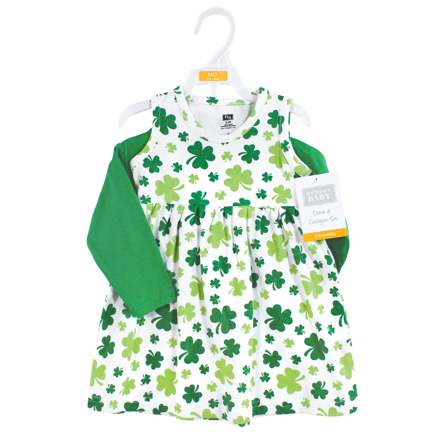 Girls' Cotton Dress Shamrocks